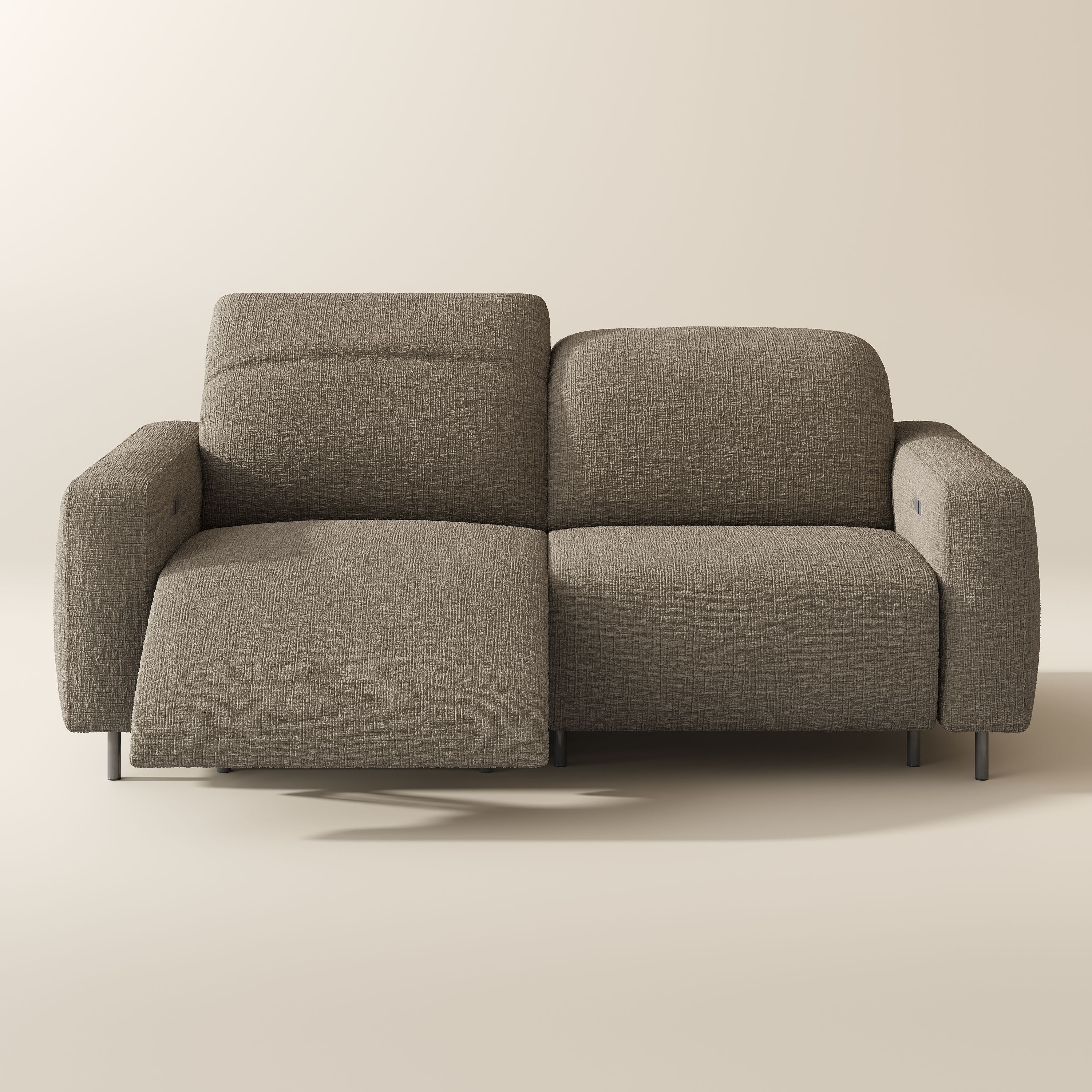 2 Seaters Khaki Chenille Fabric Smart Furniture