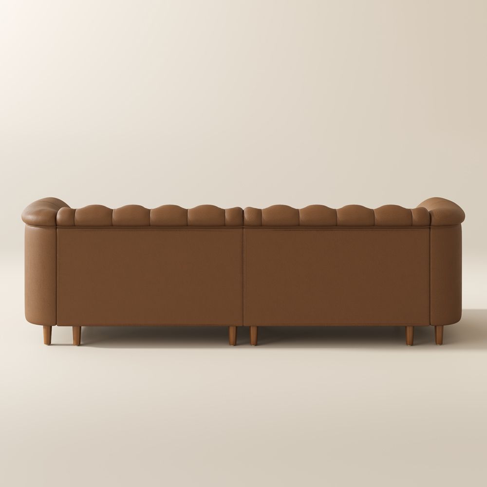 Apartment Brown Top Grain Leather 3 Seater Sofas