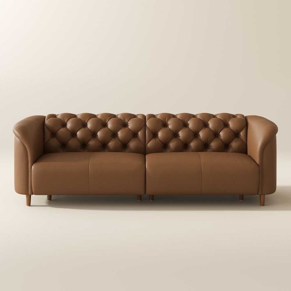 Sofas & Loveseats Brown Top Grain Leather 3 Seater Sofas