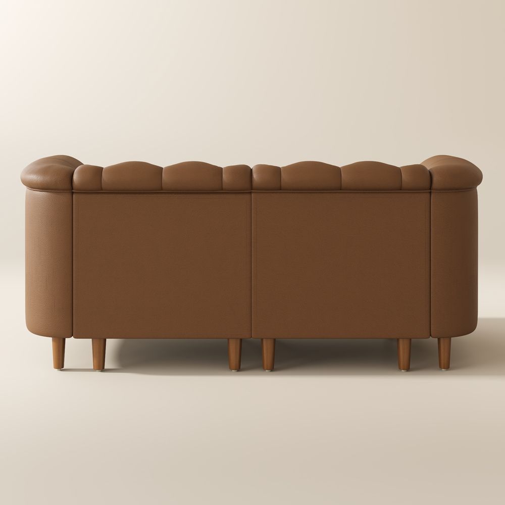 High Brown Top Grain Leather 3 Seater Sofas