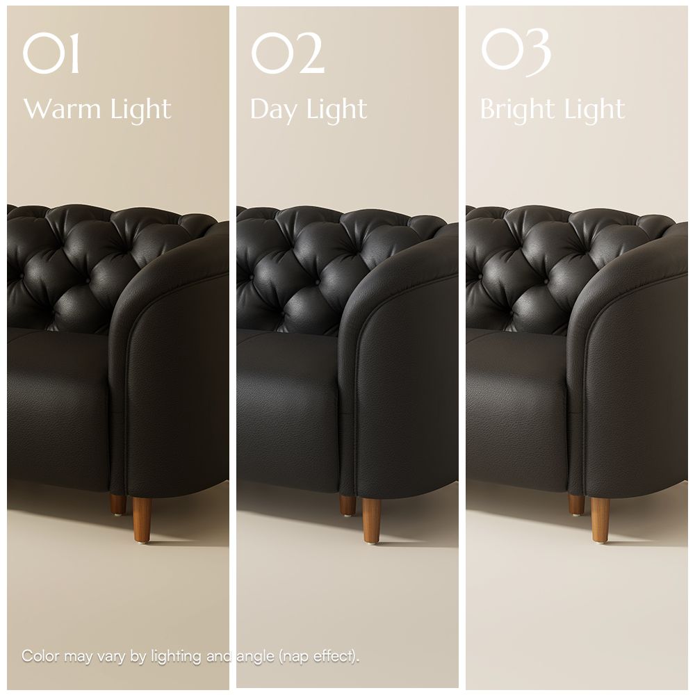 Spacious Black Top Grain Leather 3 Seater Sofas