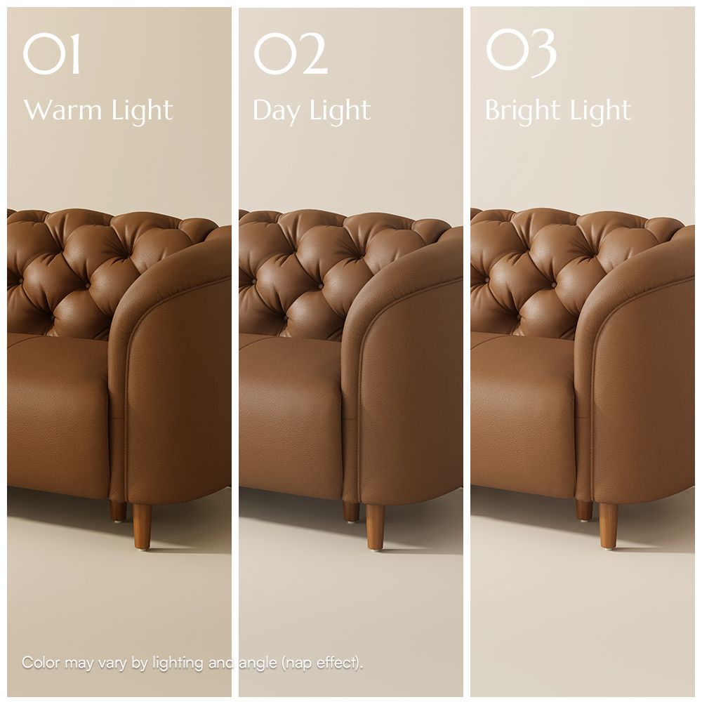 Spacious Brown Top Grain Leather 3 Seater Sofas