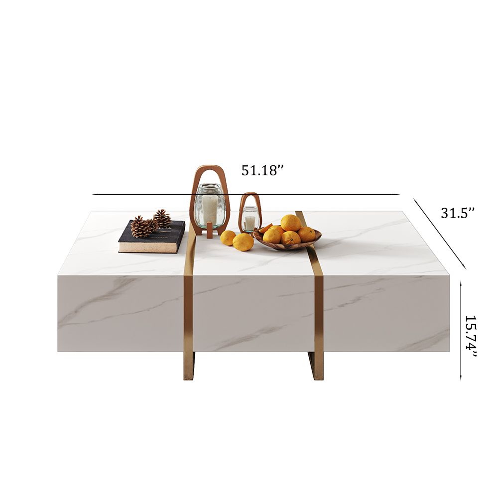 White Sintered Stone Living Room Set