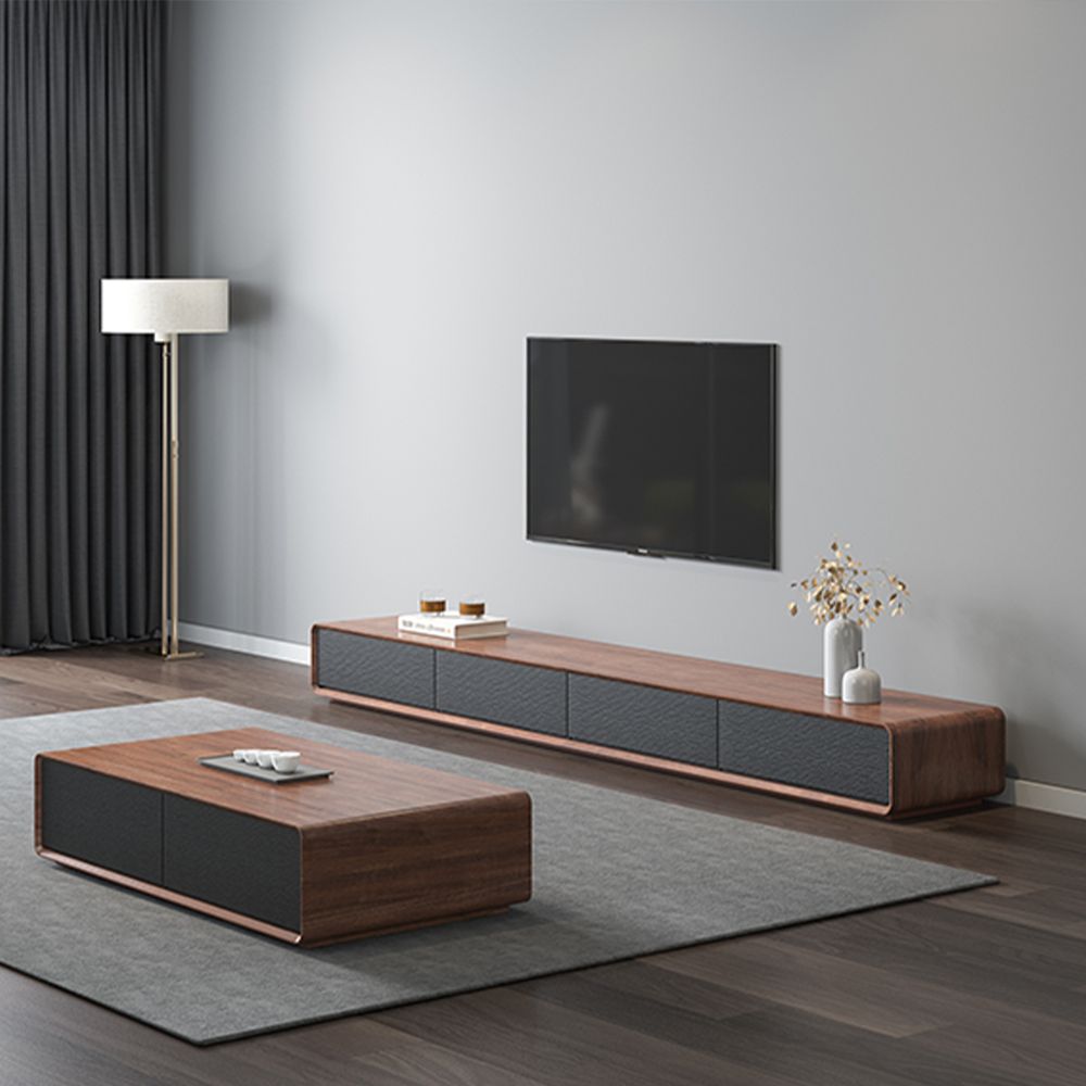Dark Wood & Black MDF TV Stands