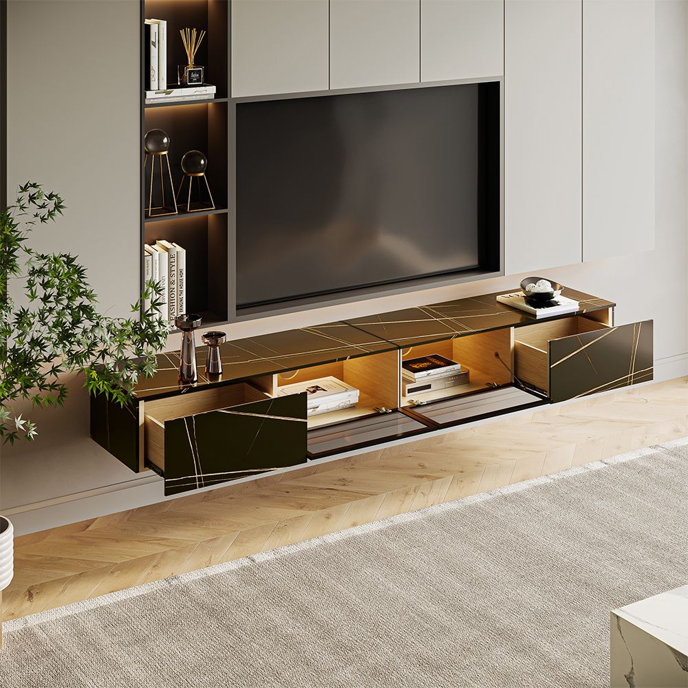 Black Sintered Stone TV Stands