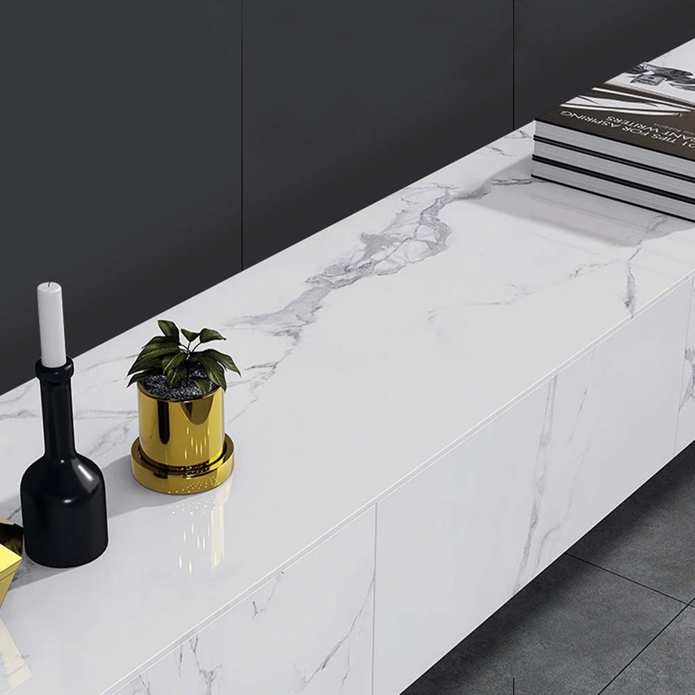 White Sintered Stone TV Stands
