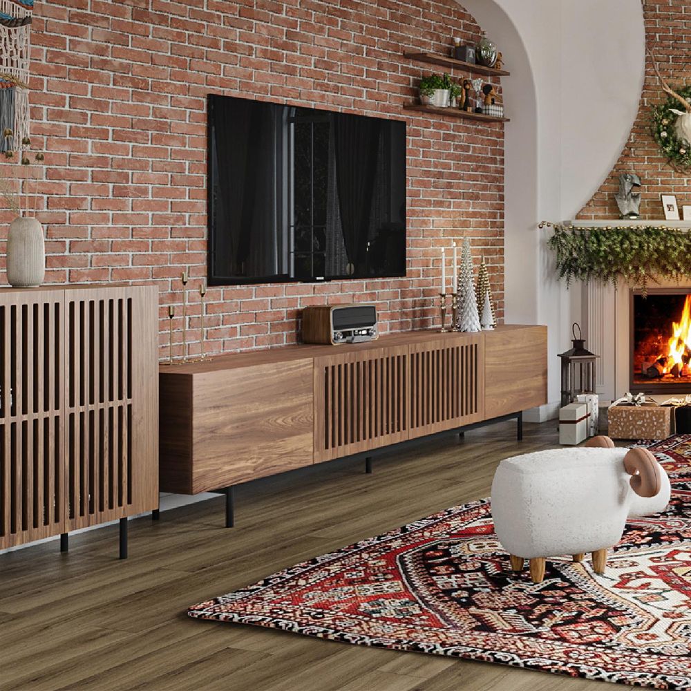 Dark Wood MDF Living Room Set