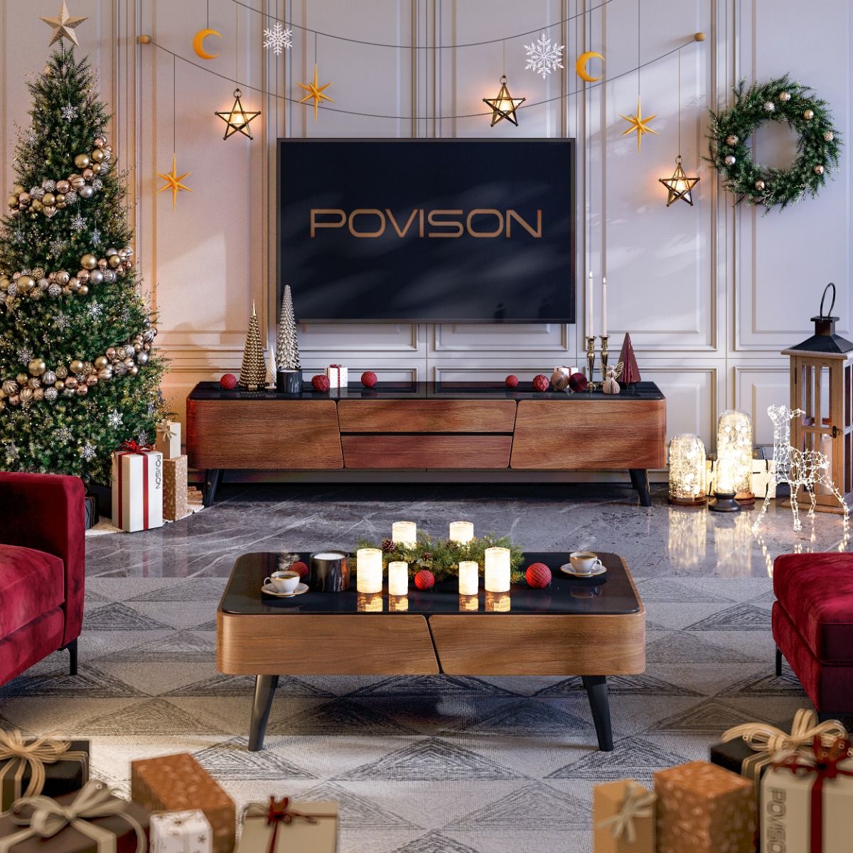 Dark Wood MDF TV Stands