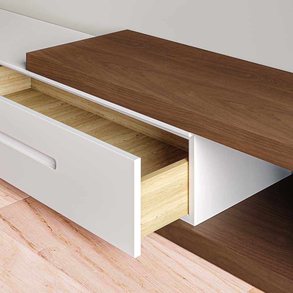 without Drawers Dark Wood & White MDF TV Stands