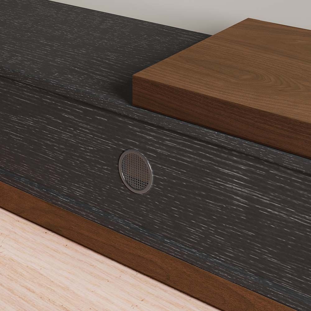 senza cassetti Legno scuro e nero  MDF Supporti TV