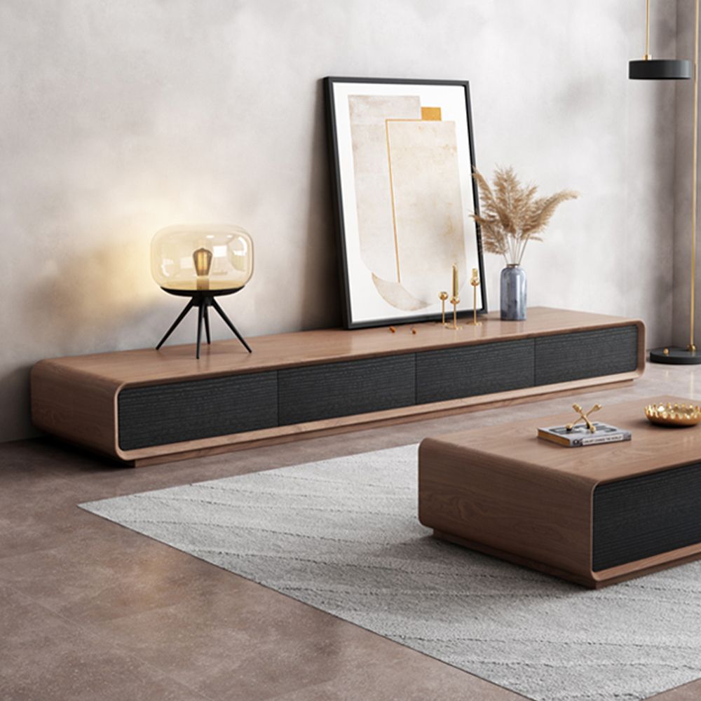 Dark Wood & Black MDF TV Stands