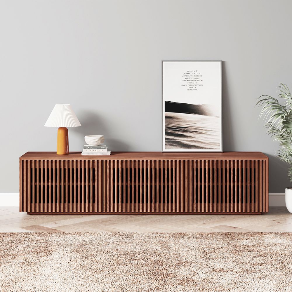 Mid Century Modern Dark Wood Plywood TV Stands