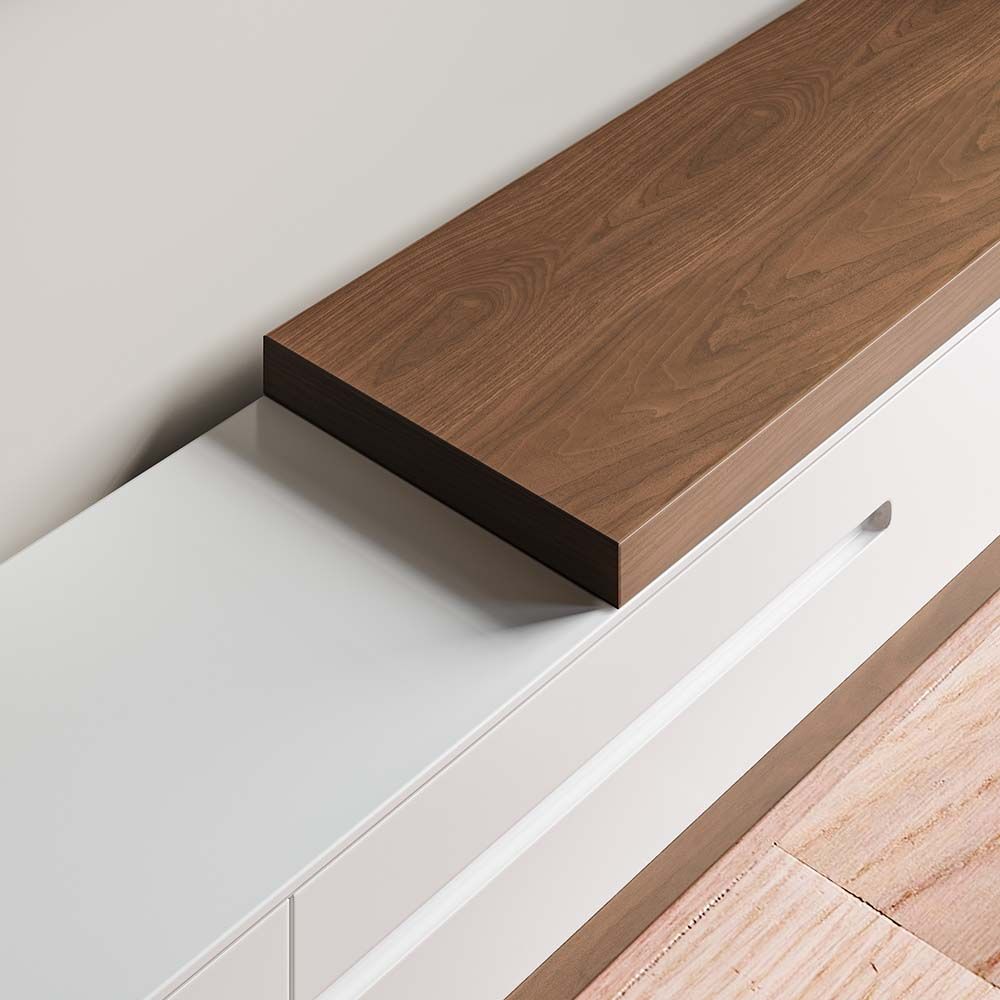 without Drawers Dark Wood & White MDF TV Stands