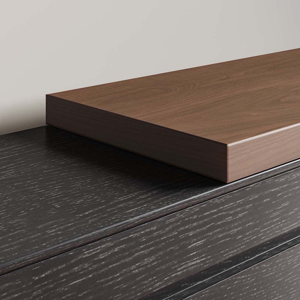 Estendibile Legno scuro e nero  MDF Supporti TV