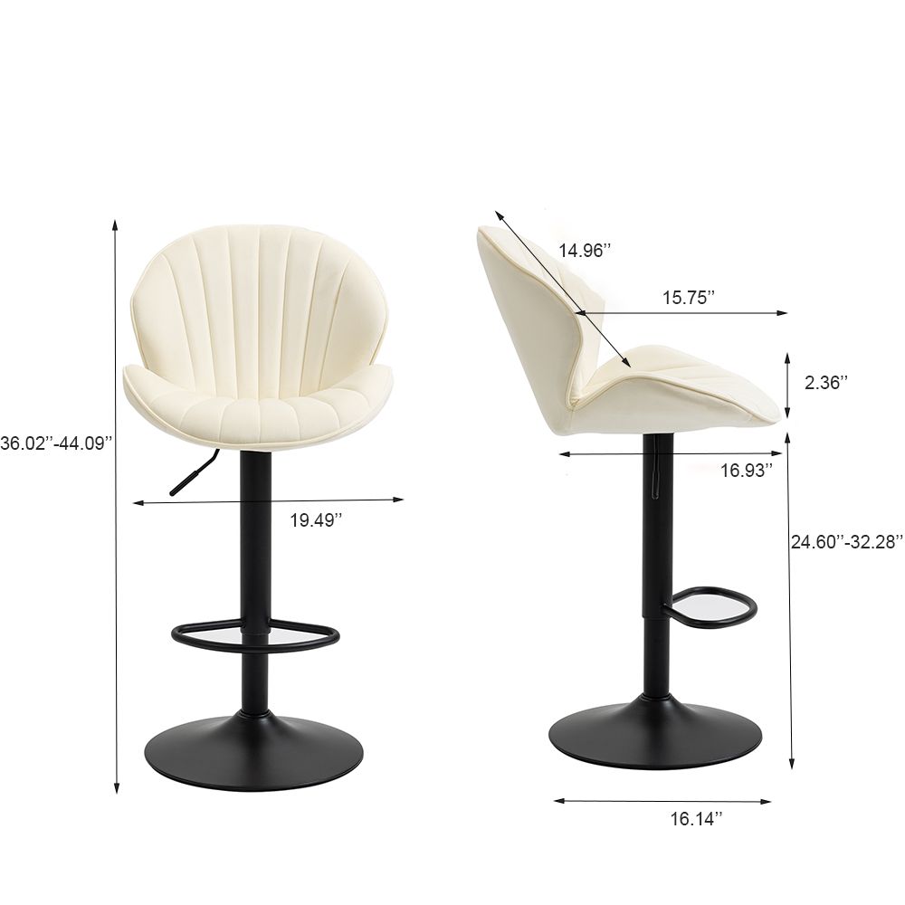 Cream Velvet Bar Stools