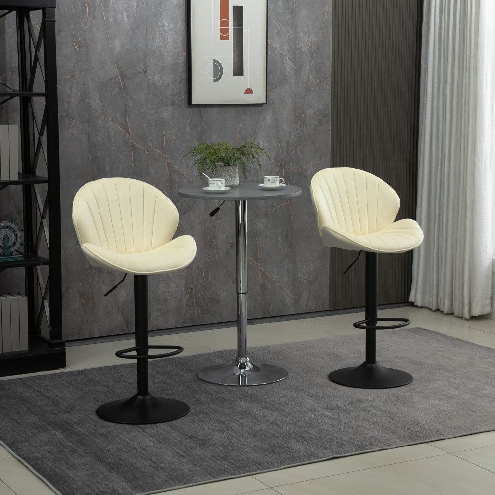 Cream Velvet Bar Stools