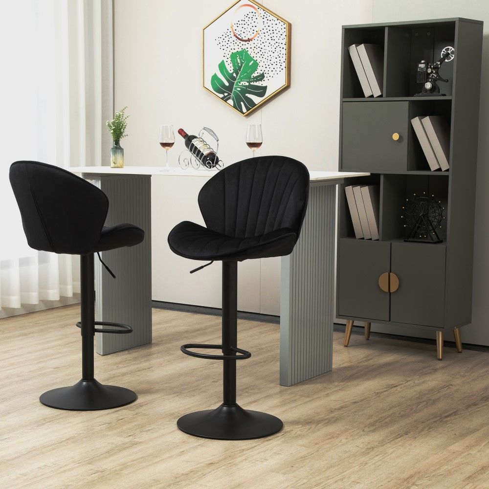 Black Velvet Bar Stools