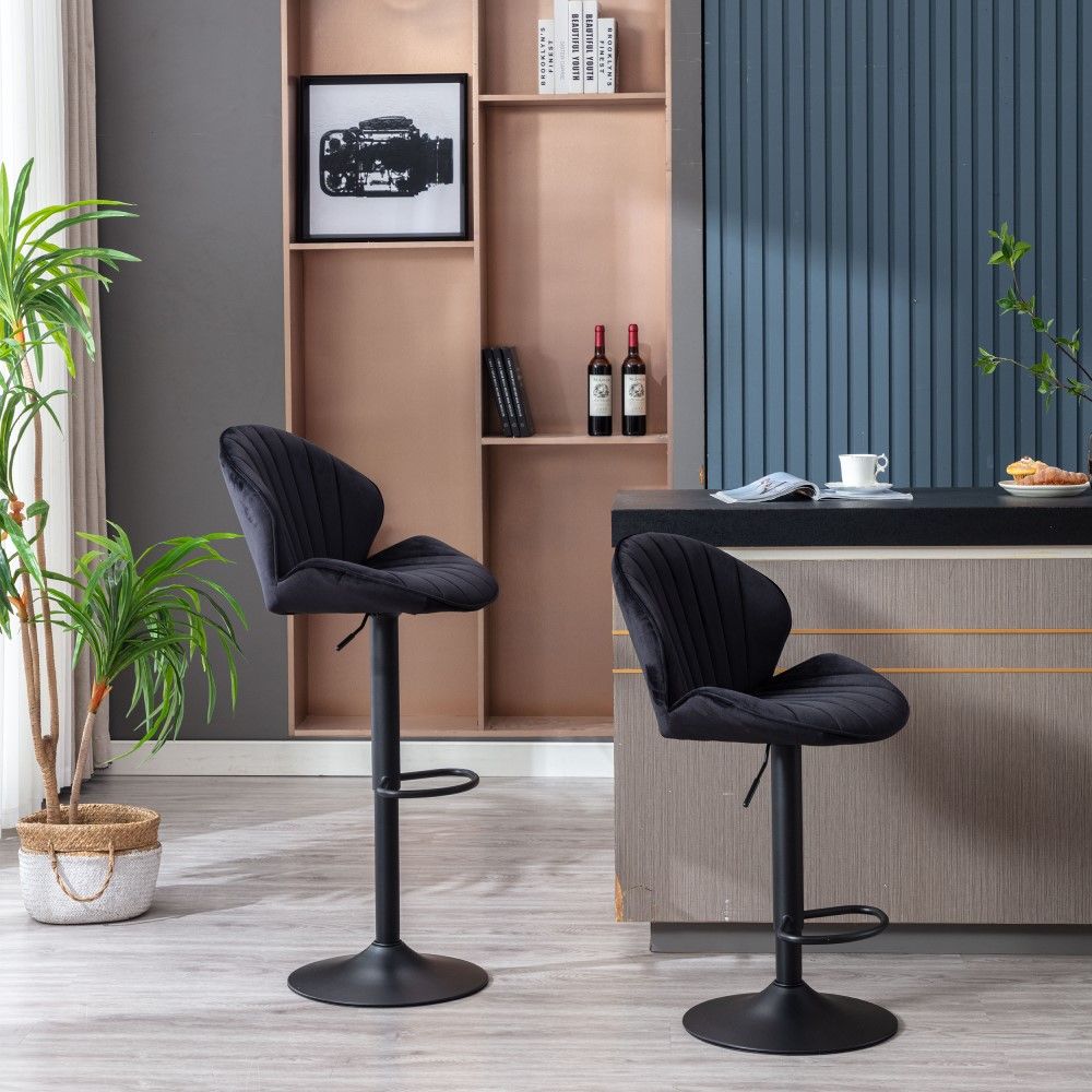 Black Velvet Bar Stools