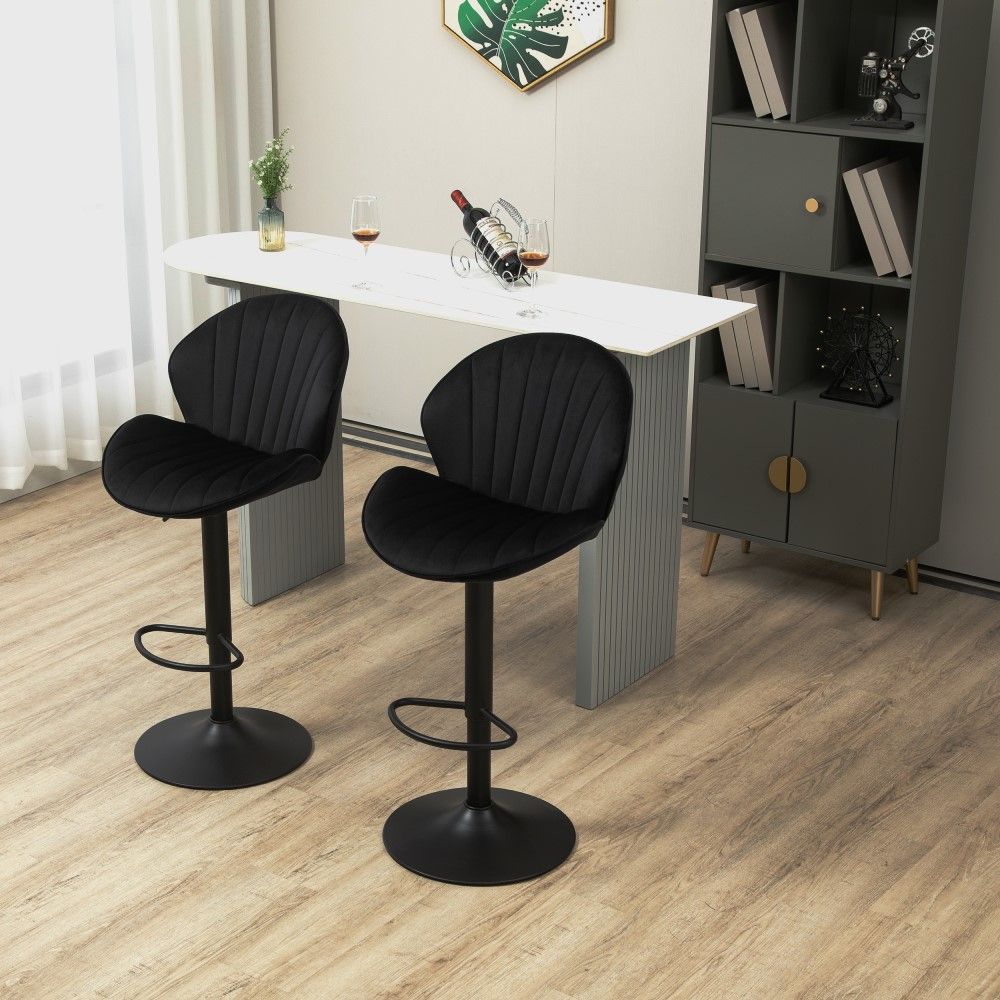 Black Velvet Bar Stools