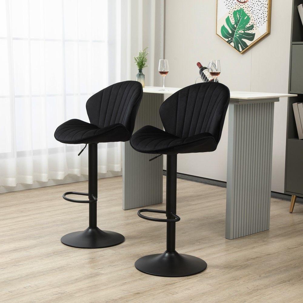 Black Velvet Bar Stools