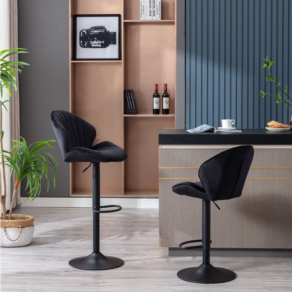 Black Velvet Bar Stools