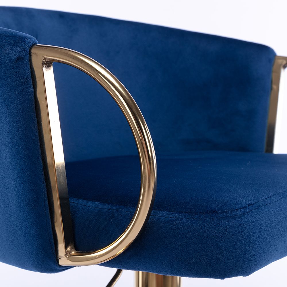 Modern Minimalist Blue Velvet Bar Stools