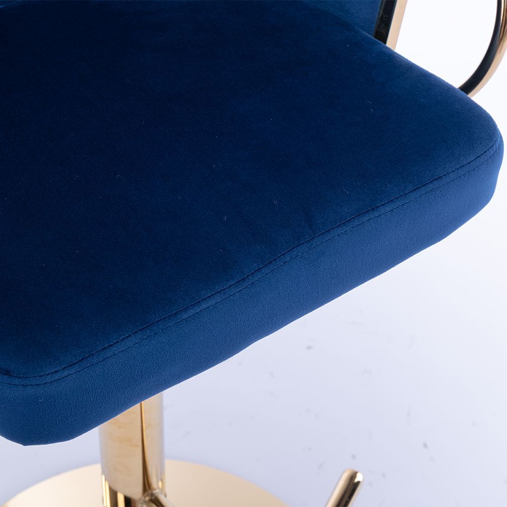 Rectangular Blue Velvet Bar Stools