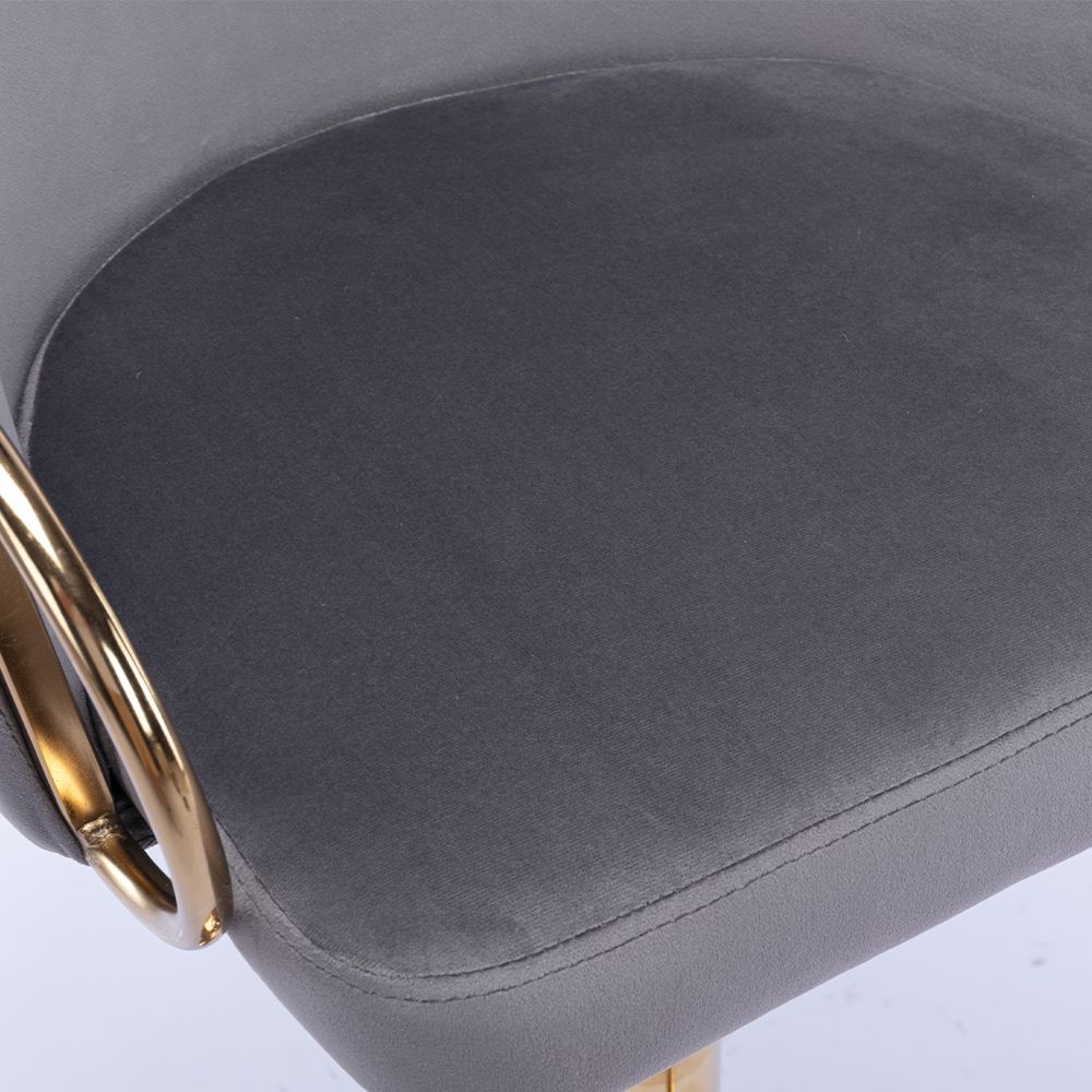 Partly Assemble Gray Velvet Bar Stools