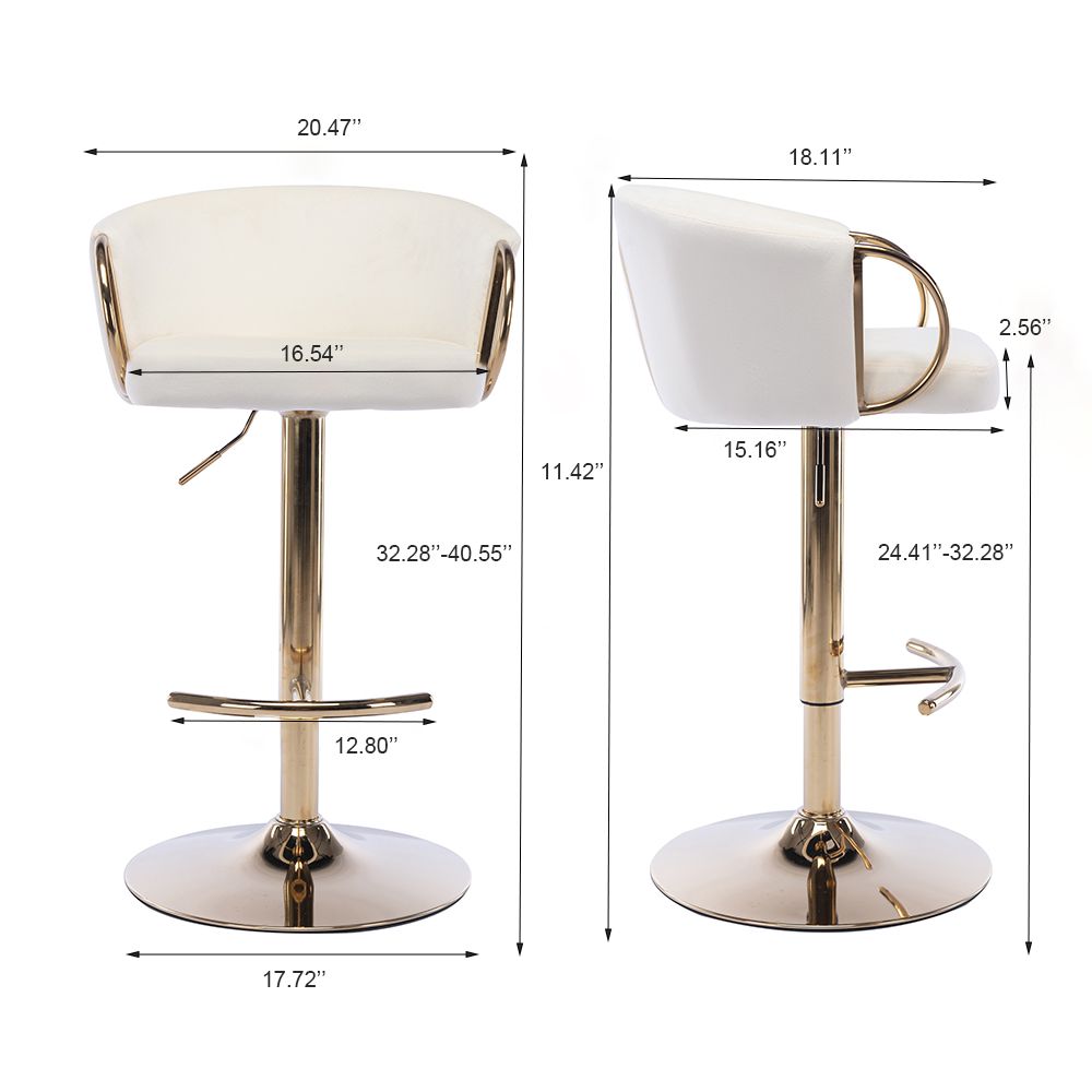 Rotate Ivory Velvet Bar Stools