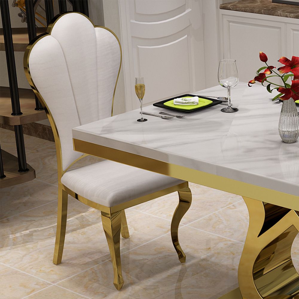 Modern White PU Leather Dining Chairs
