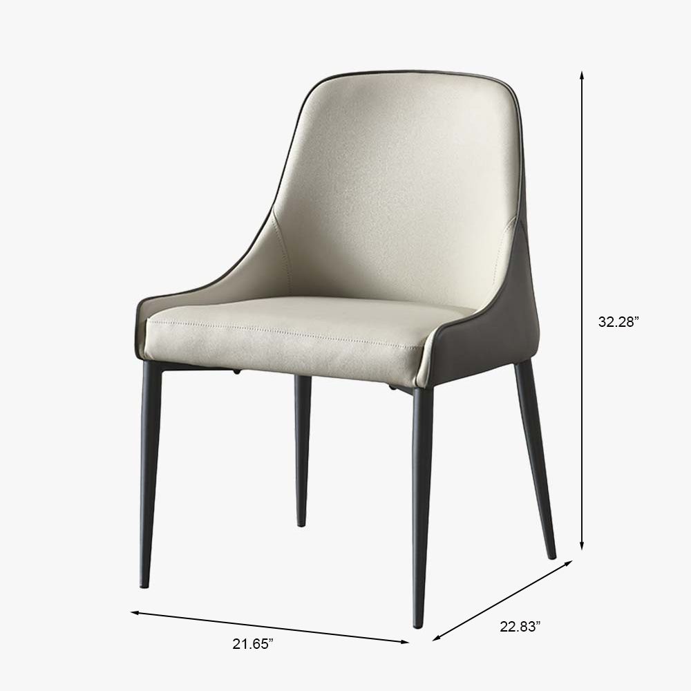 Modern Beige PU Dining Chairs