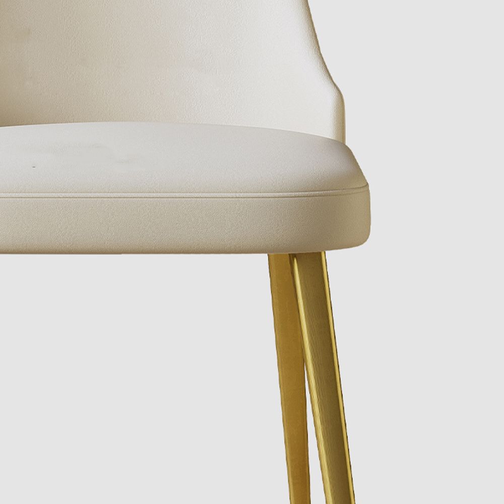 Cuir Blanc et or PU Chaises à manger