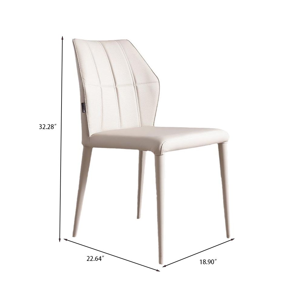 Pure Color White PU Dining Chairs