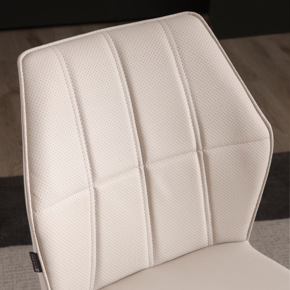 Partly Assemble White PU Dining Chairs