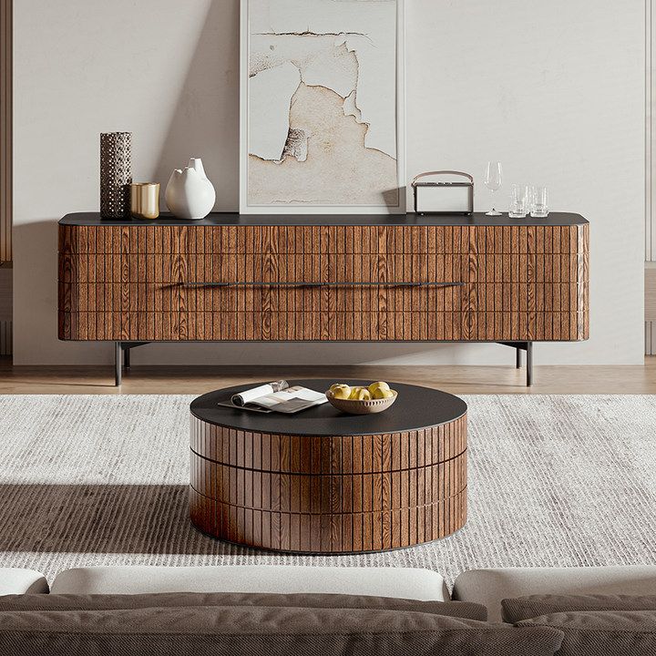 with Storage Dark Wood MDF Coffee Tables