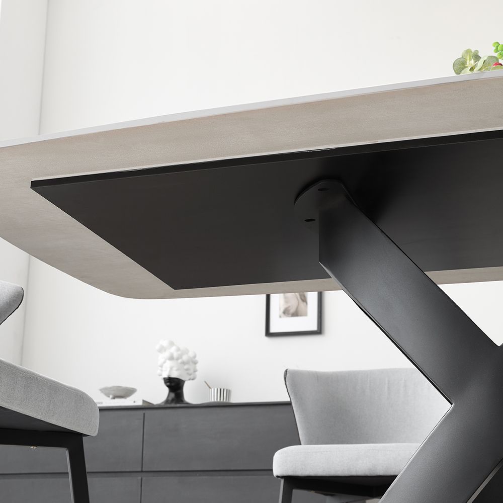 Modern Luxury White Matte Sintered Stone Dining Room Set