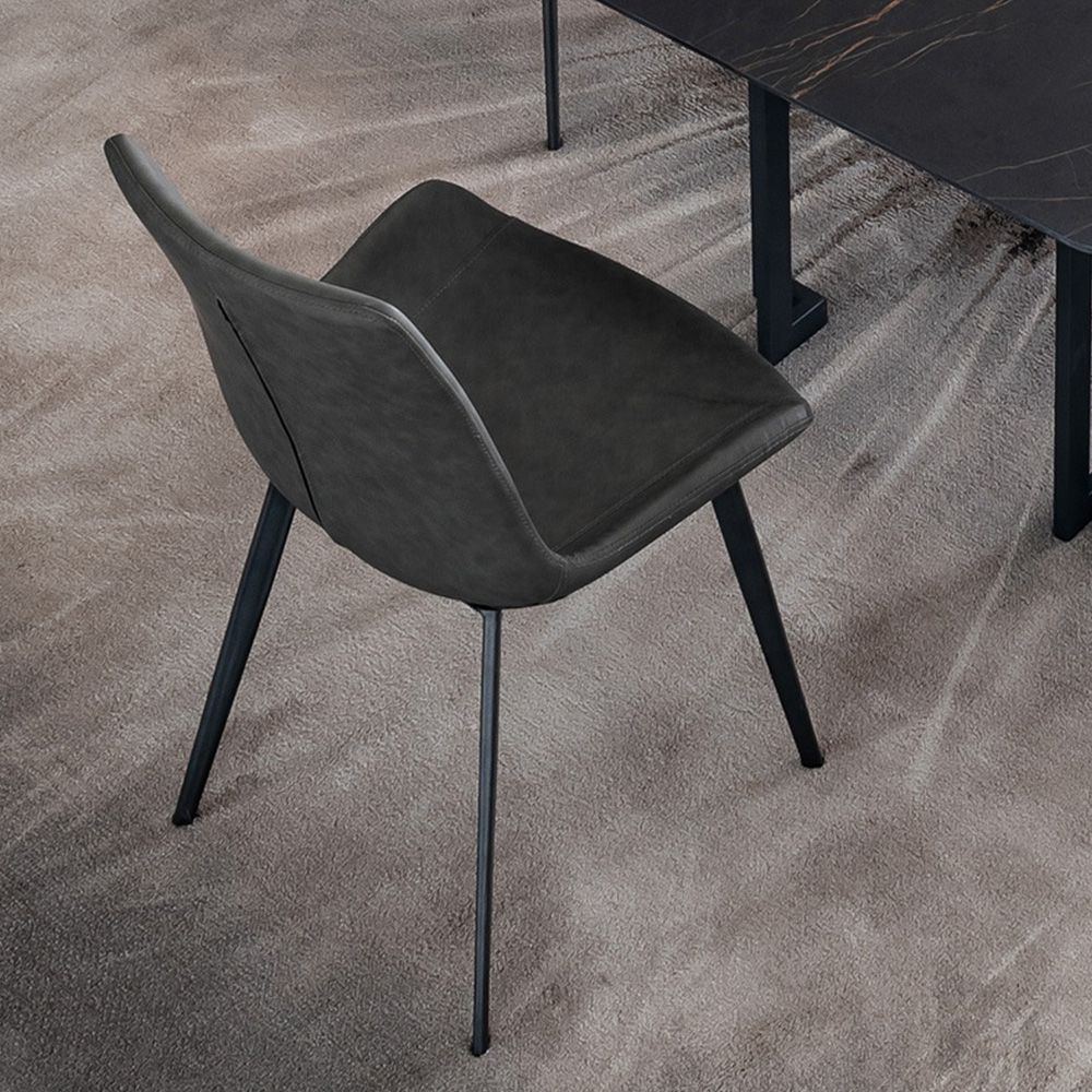 Sintered Stone Gray Matte Sintered Stone Dining Room Set