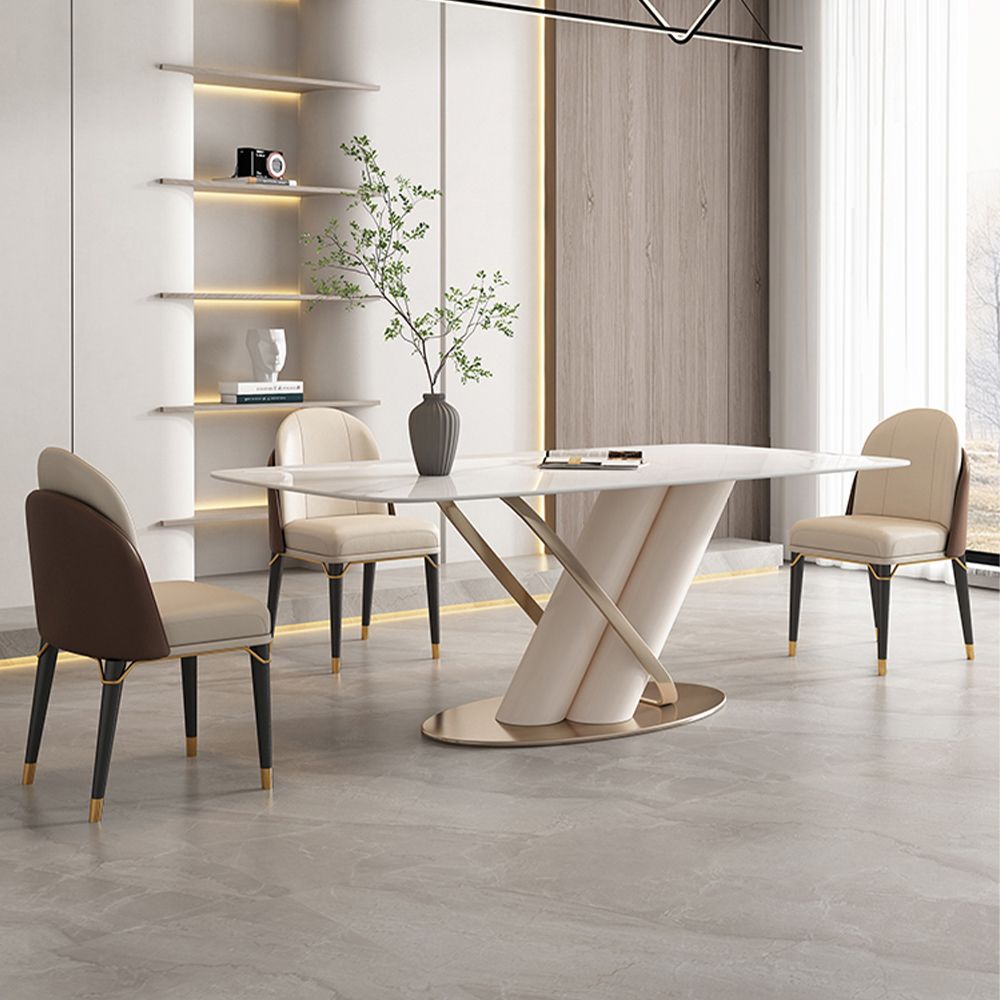 Weiß Glänzender gesinterter Stein Esstische