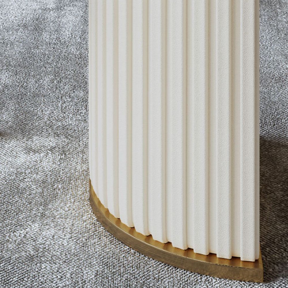 White Glossy Sintered Stone Dining Tables