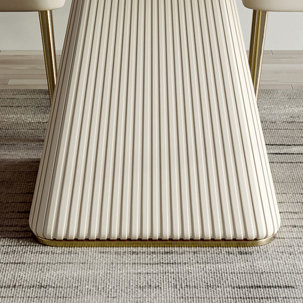 White Glossy Sintered Stone Dining Tables