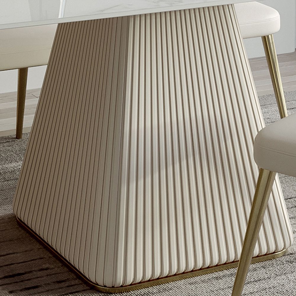 White Glossy Sintered Stone Dining Tables