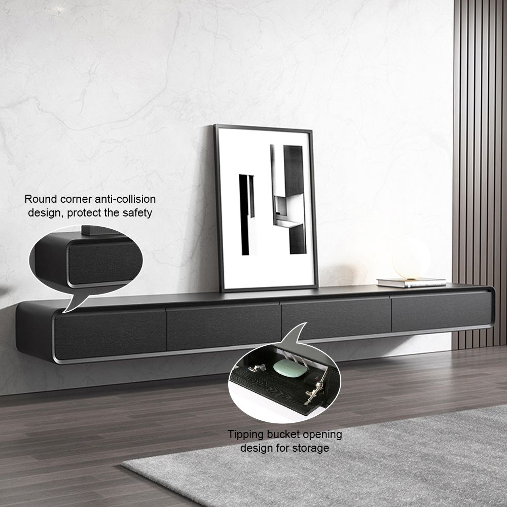 con armadietti Nero  MDF Supporti TV