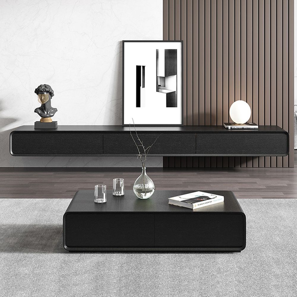 with Cabinets Black MDF TV Stands