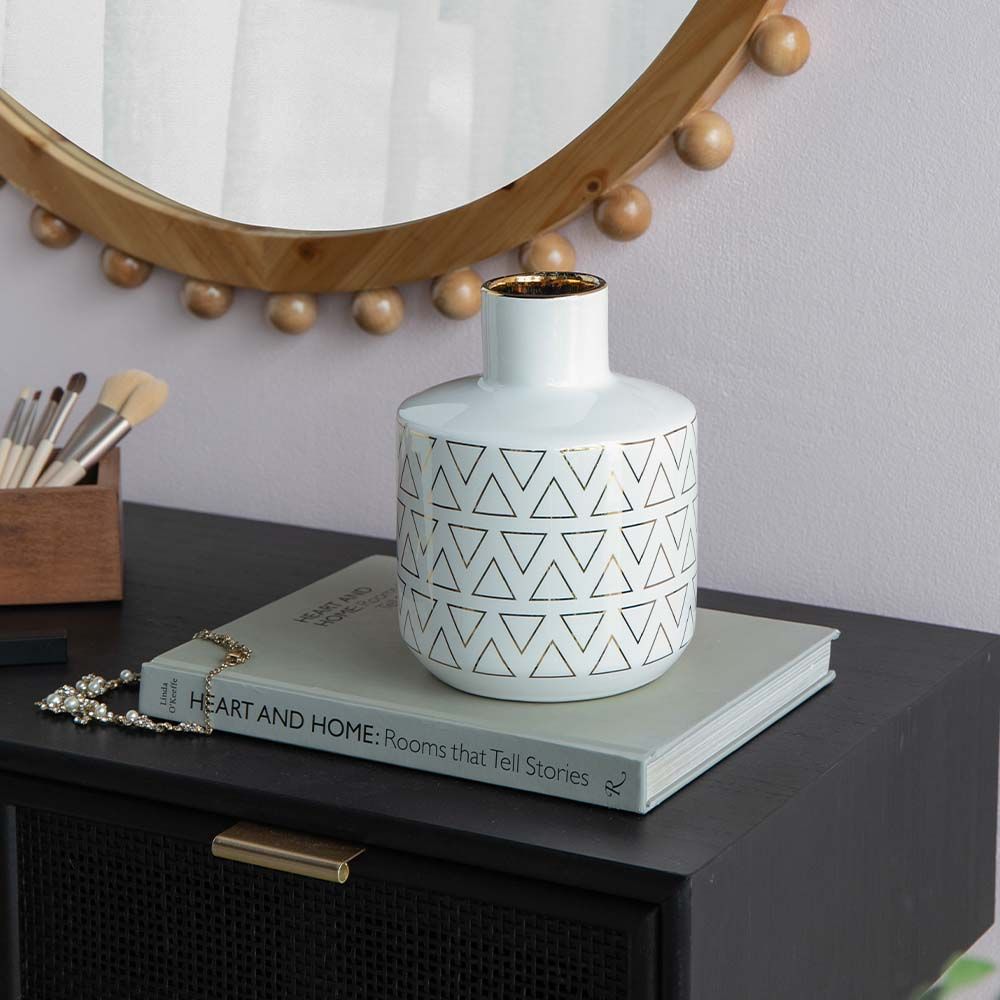 White&Gold Ceramic Home Accessories