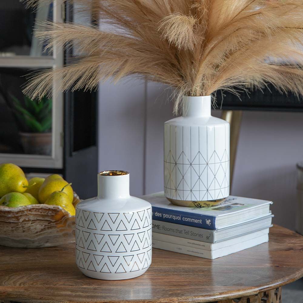White&Gold Ceramic Home Accessories