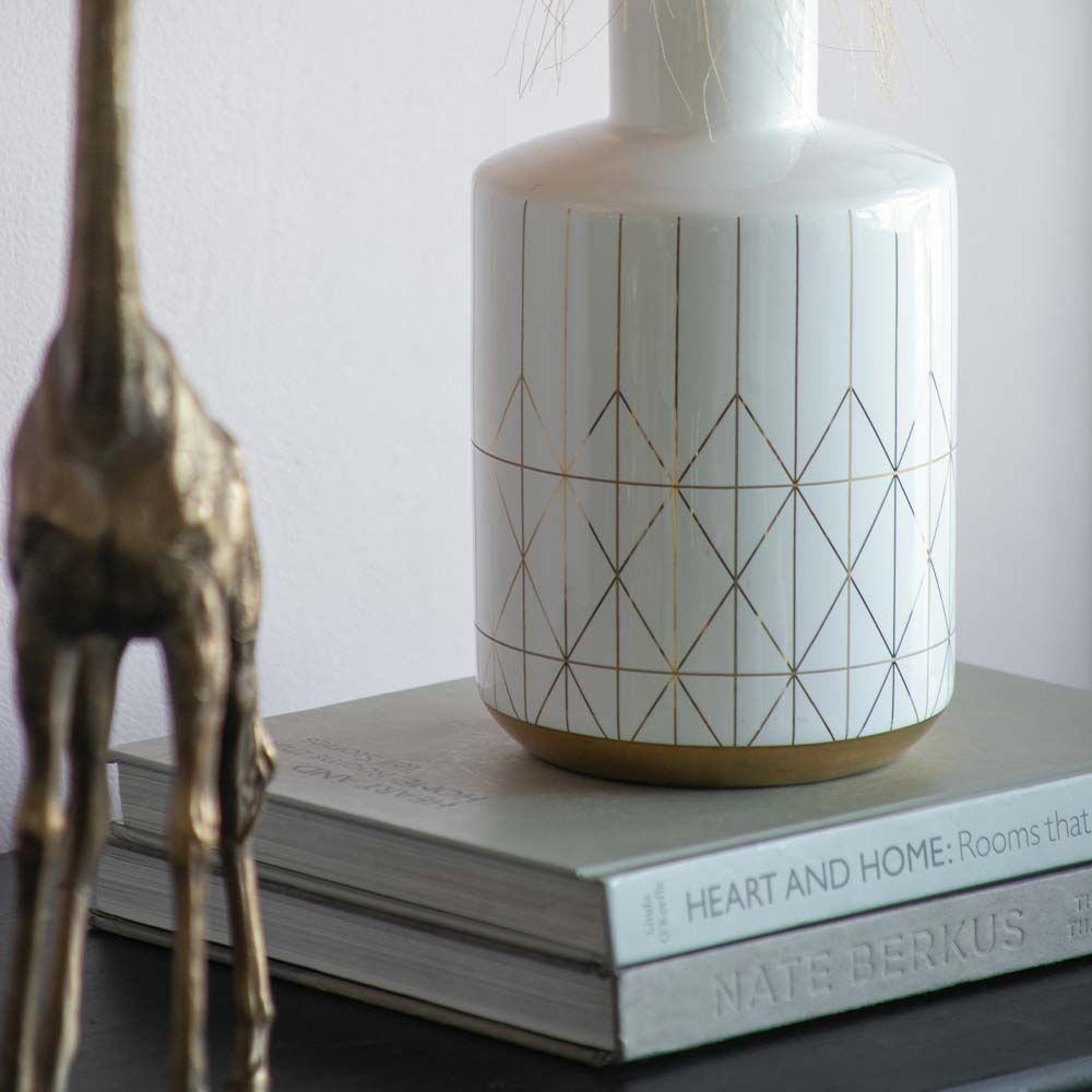 White&Gold Ceramic Home Accessories