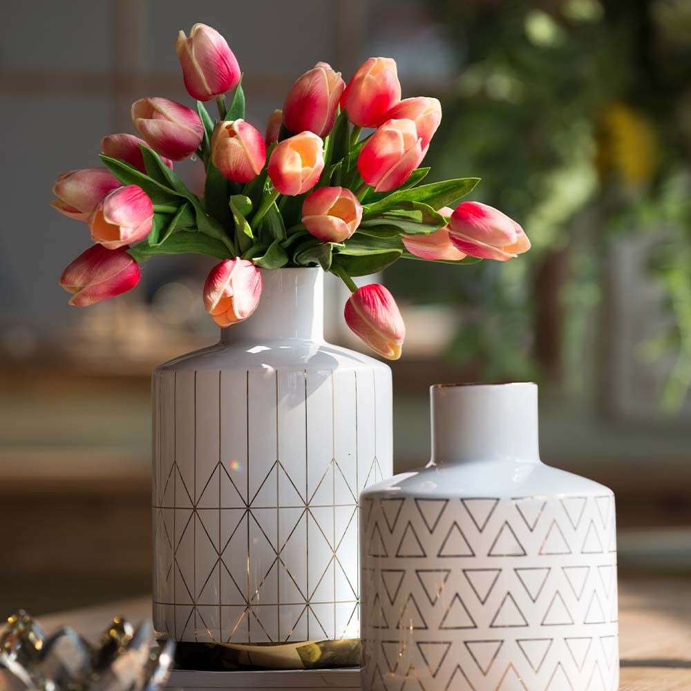White&Gold Ceramic Home Accessories