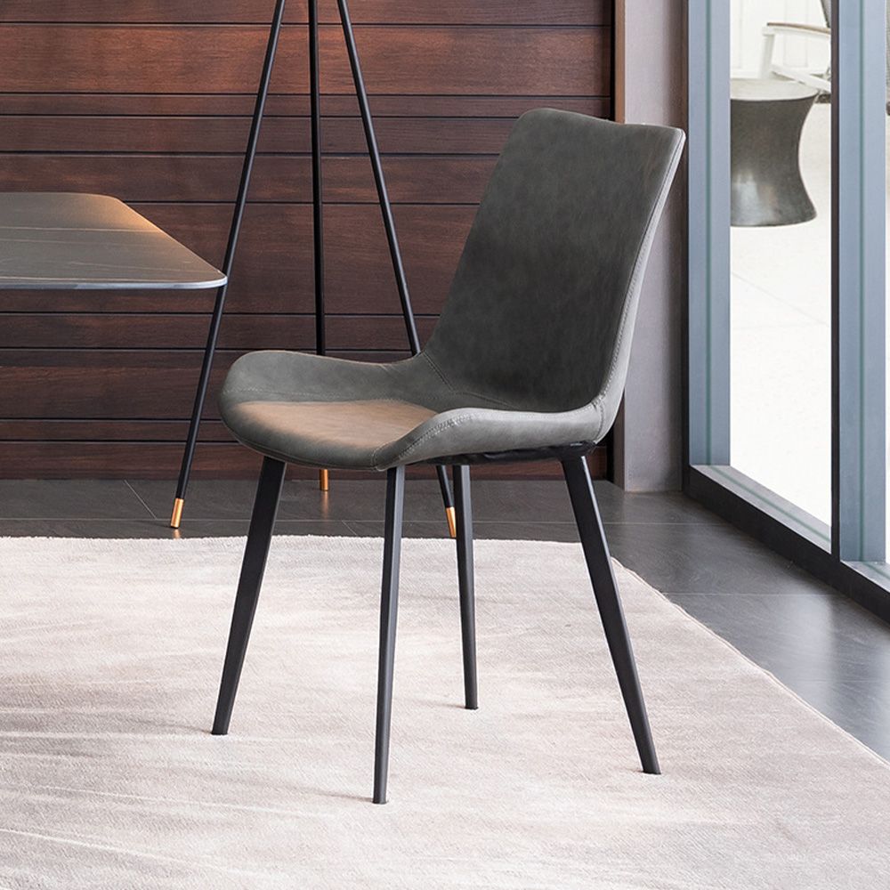 Gris Cuir Chaises à manger