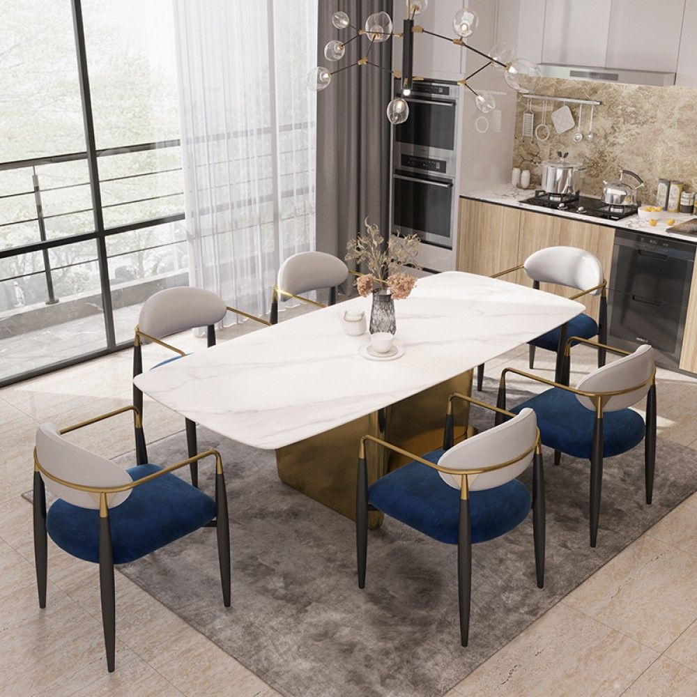 Color Matching White Velvet Dining Chairs