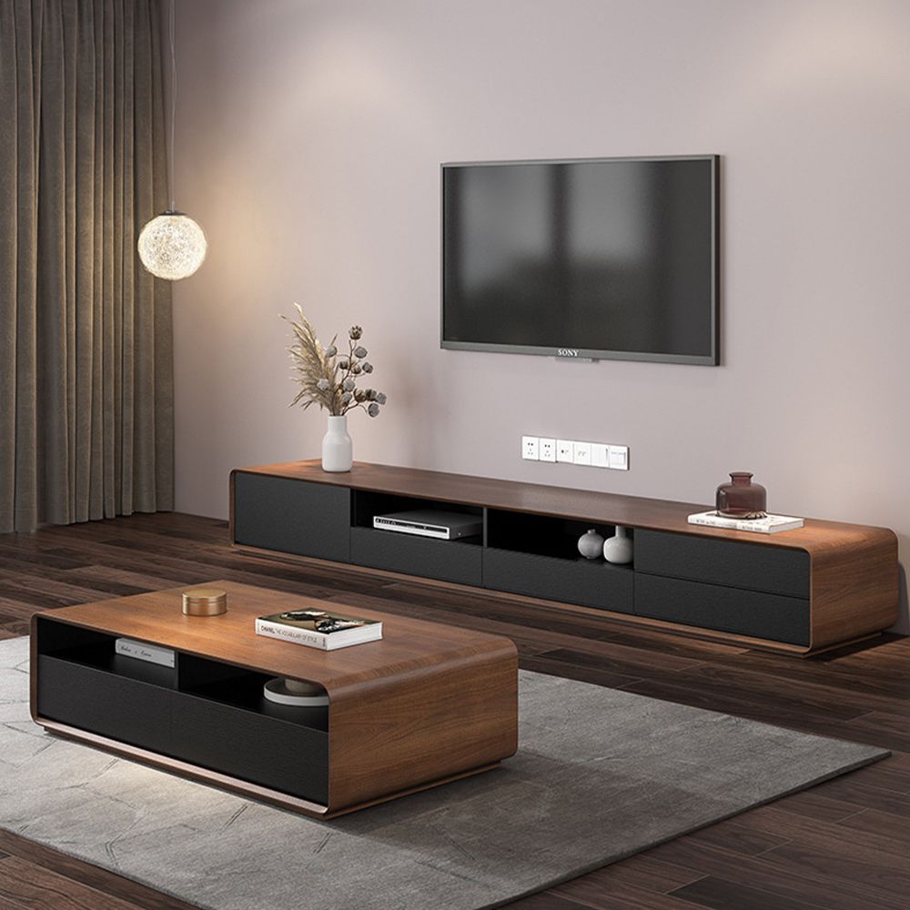 Black & Wood MDF TV Stands